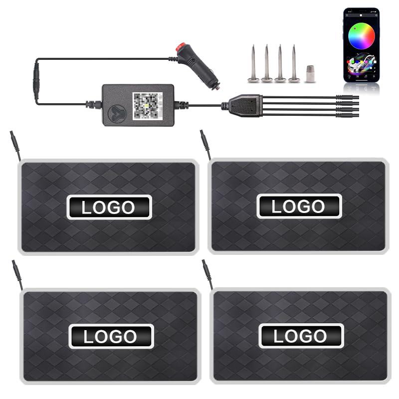Fifaytech™ Customized Car Floor Mats Lights with Personalized Logos