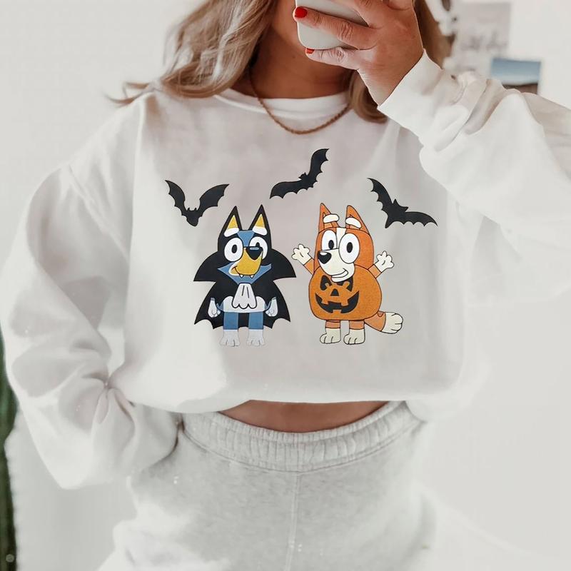 Fifaytech™ Bluey And Bingo,Halloween Sweatshirt