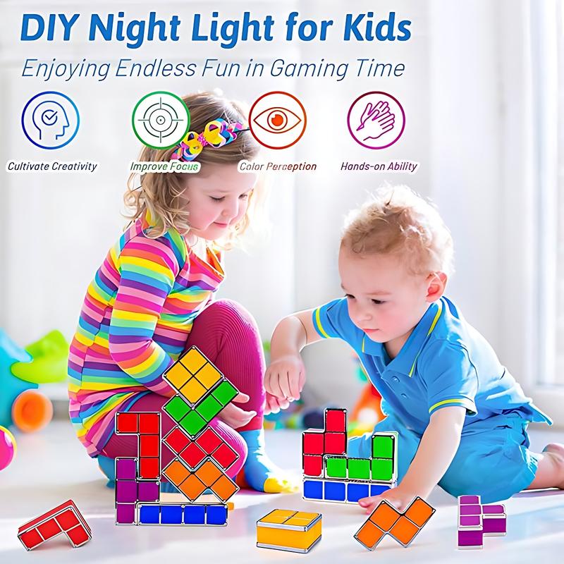 Fifaytech™ DlY Tetris Puzzle Night Light 7PCs Stackable