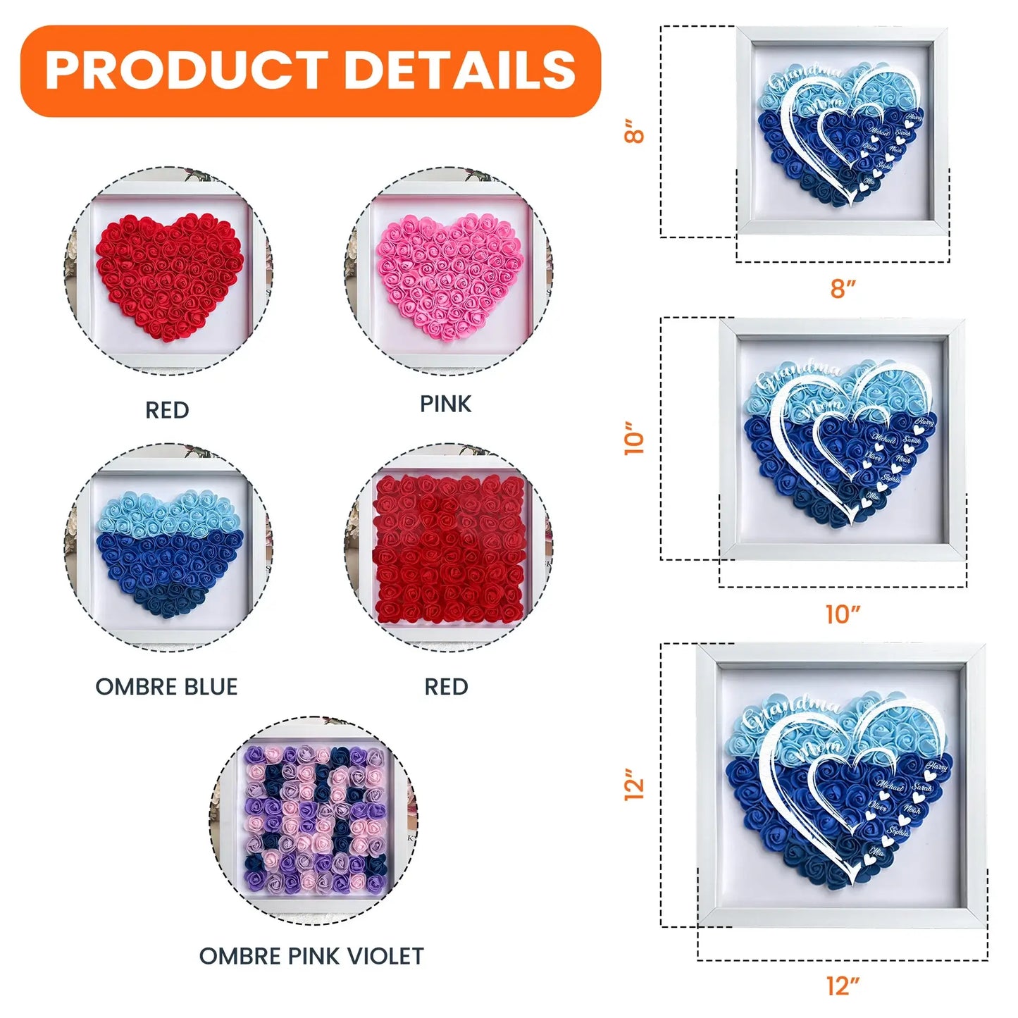 Fifaytech™ Personalized Flower Shadow Box With LED Light