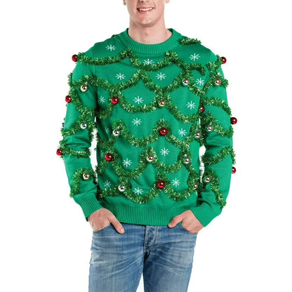 Fifaytech™ Ugly Christmas Sweater Gaudy Garland Green Ornament