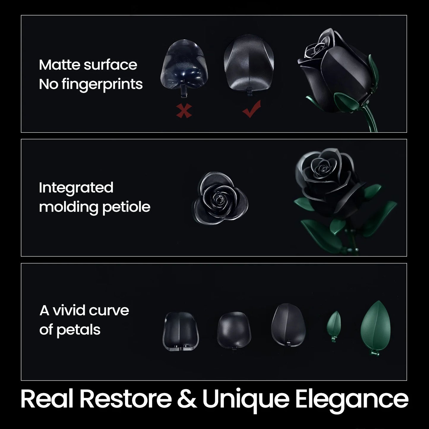 Fifaytech™ Roses Bouquet Building Block Set