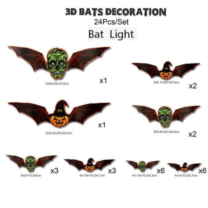 Fifaytech™ Halloween 3D Bat Design LED Decorations 12pcs/24pcs Set