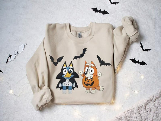 Fifaytech™ Bluey And Bingo,Halloween Sweatshirt