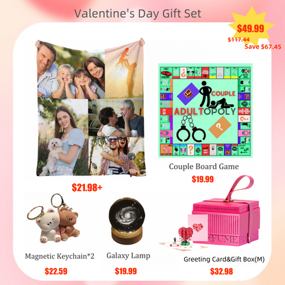 Fifaytech™ Valentine's Day Gift Package - Custom Photo Flannel Blanket