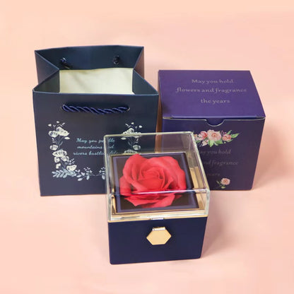 Fifaytech™ Preserved Flower Rotating Surprise Gift Box