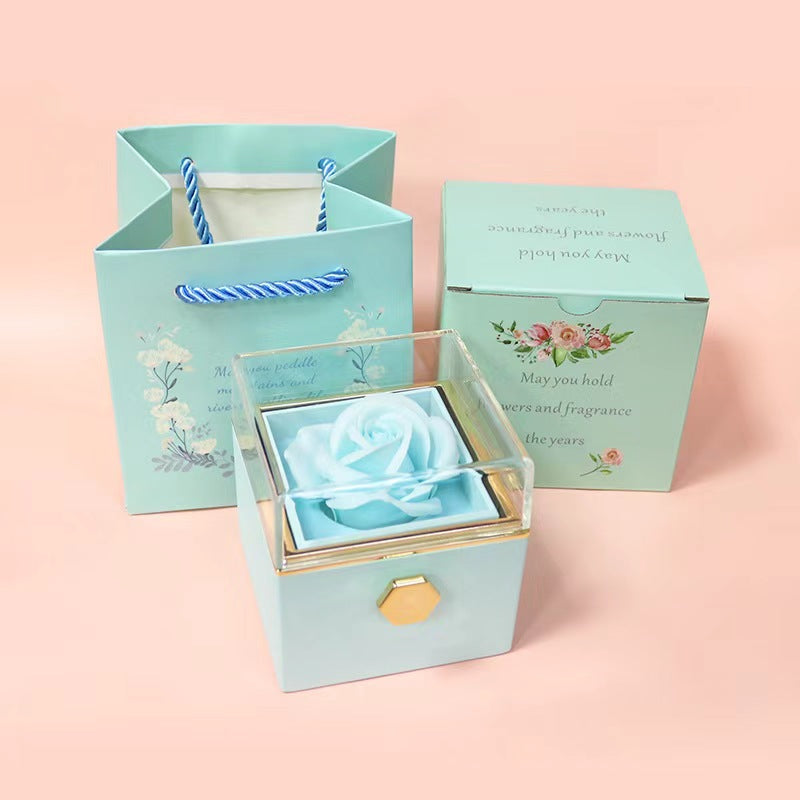 Fifaytech™ Preserved Flower Rotating Surprise Gift Box