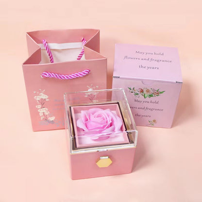 Fifaytech™ Preserved Flower Rotating Surprise Gift Box