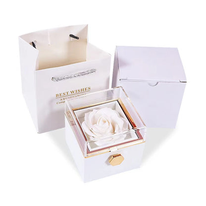 Fifaytech™ Preserved Flower Rotating Surprise Gift Box