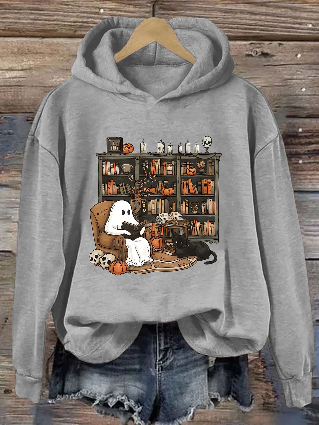 Fifaytech™ Retro Ghost Reading Books Sweatshirt