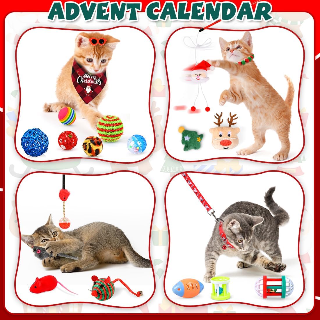 Fifaytech™ 2025 Christmas Kitten Advent Calendar（24Pcs）