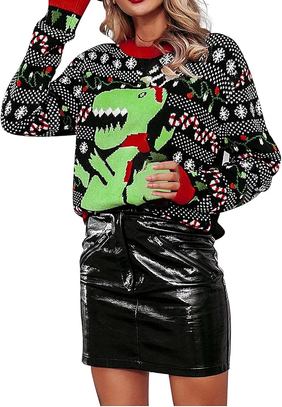 Fifaytech™ Ugly Christmas Sweater With Little Dinosaur