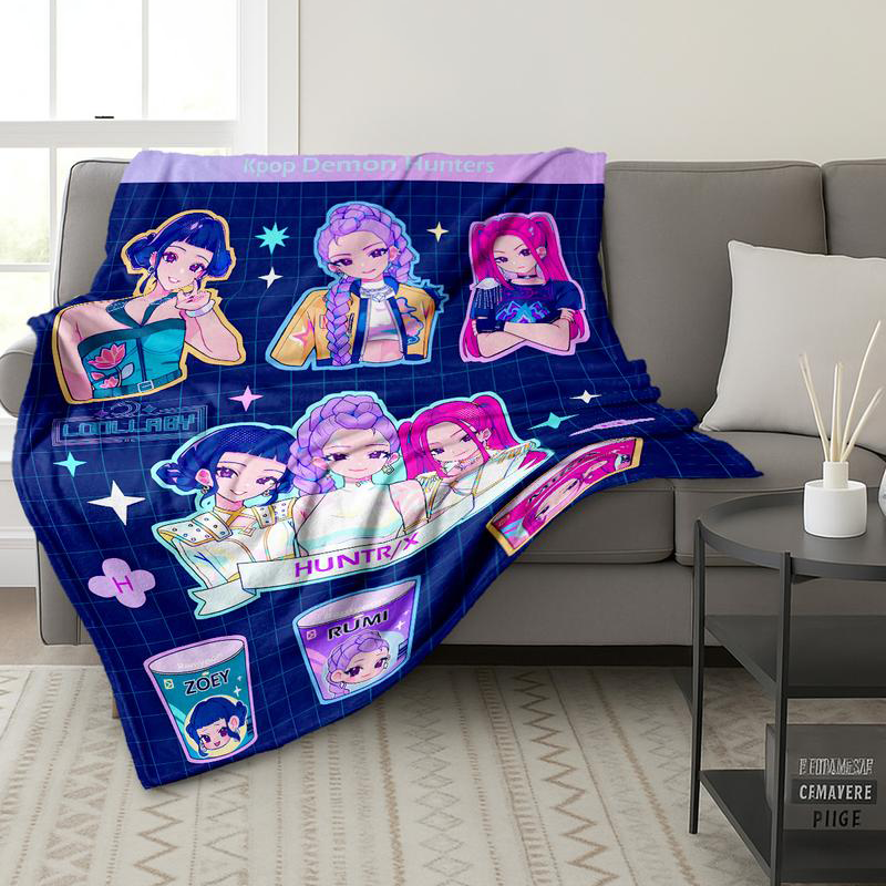 Fifaytech™ Kpop Demon Hunters Inspired Flannel Blanket