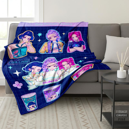 Fifaytech™ Kpop Demon Hunters Inspired Flannel Blanket