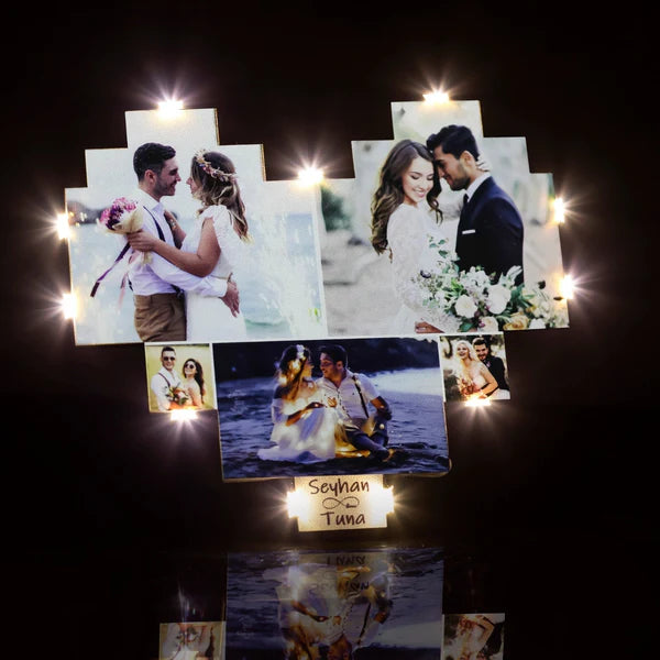 Fifaytech™Custom Heart Shape Photo Collage Lamp