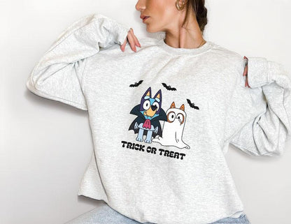 Fifaytech™ Bluey and Bingo,Trick or Treat Sweatshirt