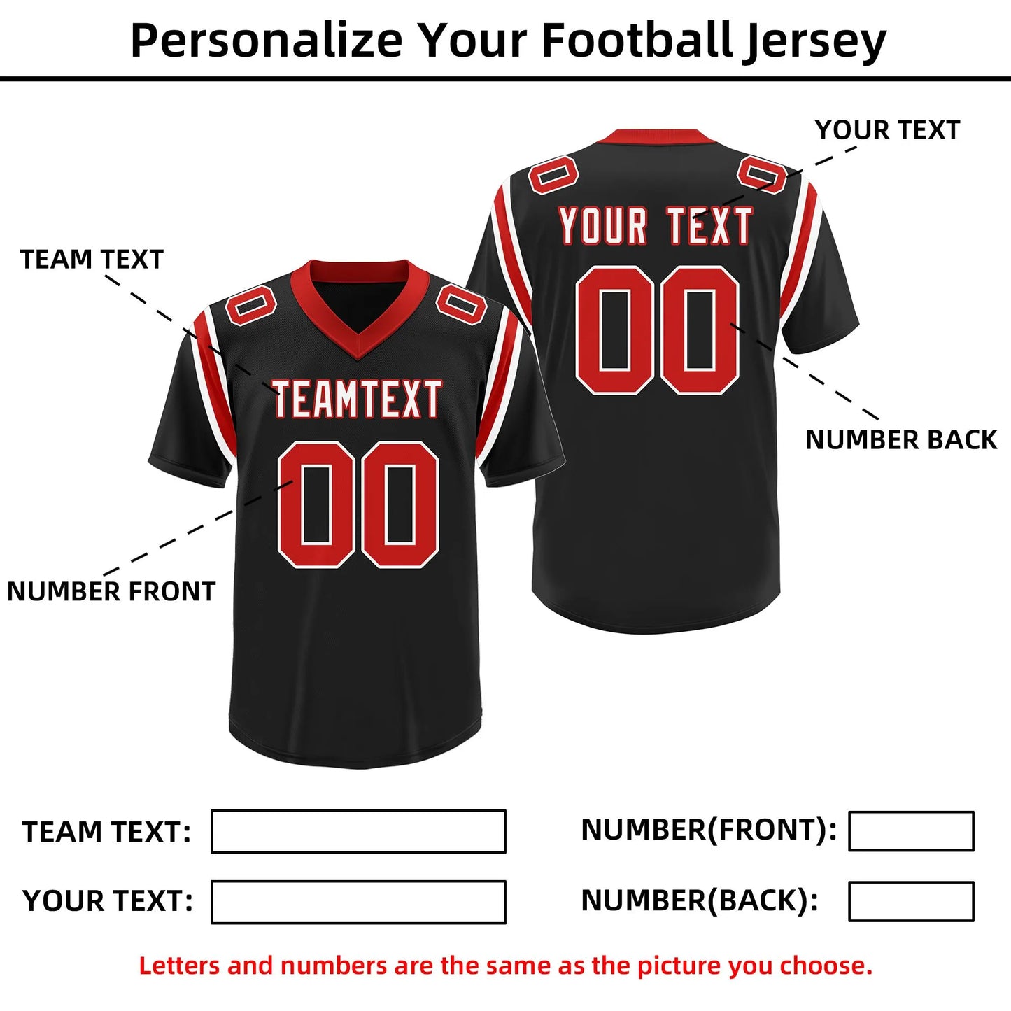 Fifaytech™ Custom Football and Rugby Black Jerseys