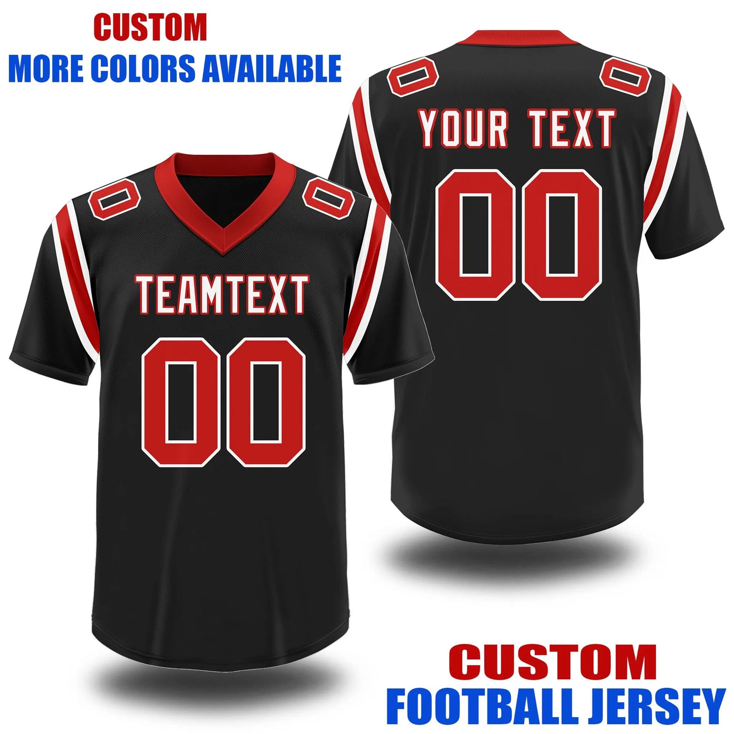 Fifaytech™ Custom Football and Rugby Black Jerseys