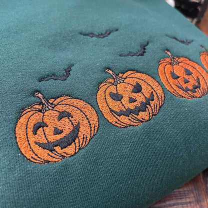 Fifaytech™ Vintage Pumpkins Embroidered Sweatshirt