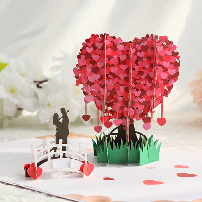 Fifaytech™ 3D Heart-Shaped Tree Greeting Card