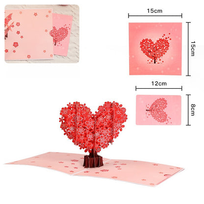 Fifaytech™ 3D Heart-Shaped Tree Greeting Card