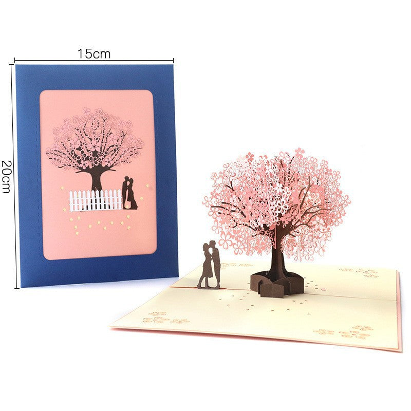 Fifaytech™ 3D Heart-Shaped Tree Greeting Card