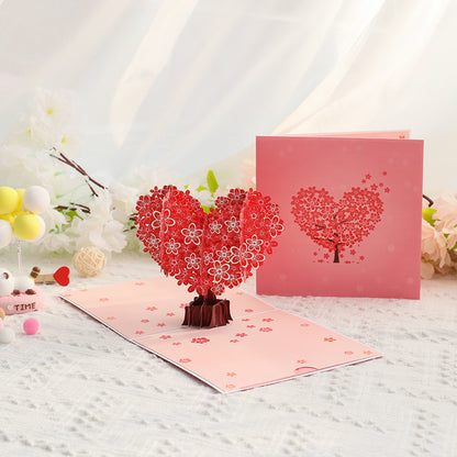 Fifaytech™ 3D Heart-Shaped Tree Greeting Card