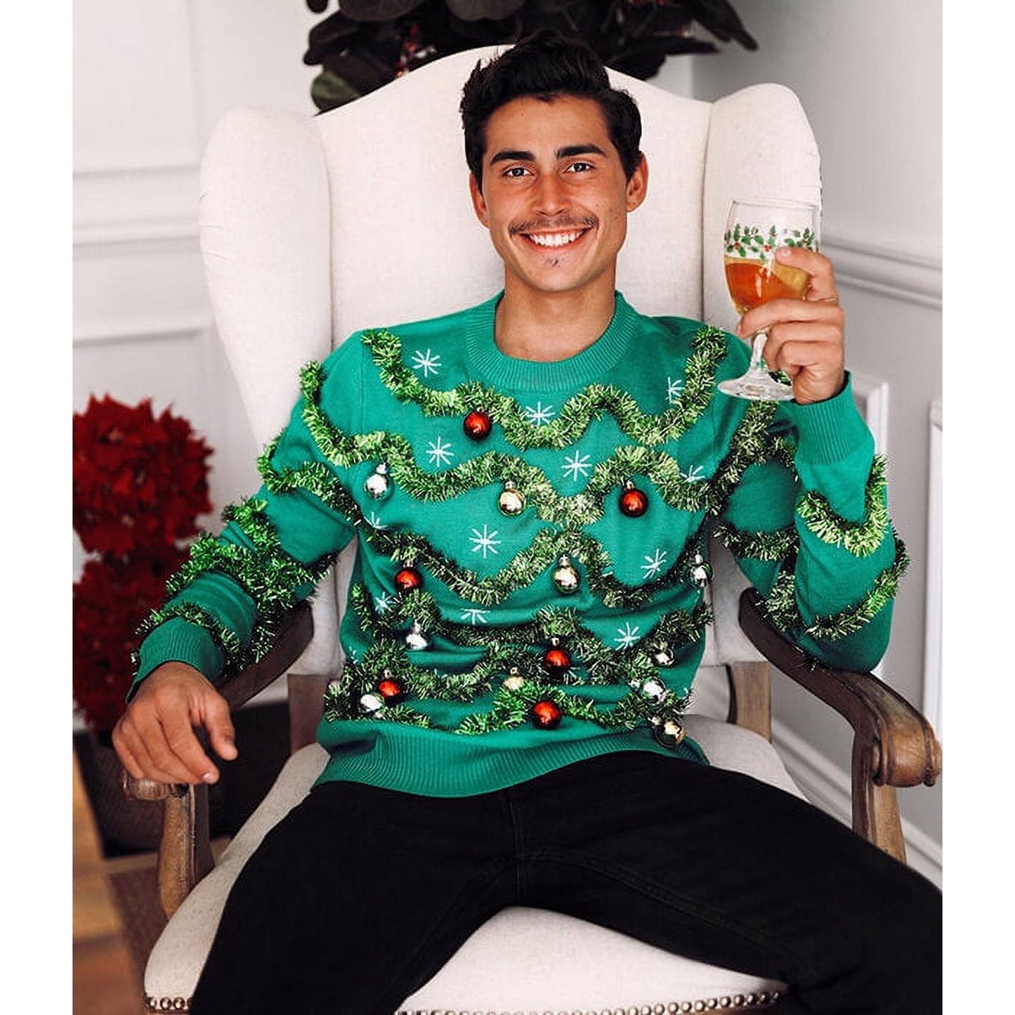 Fifaytech™ Ugly Christmas Sweater Gaudy Garland Green Ornament