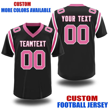 Fifaytech™ Custom Football and Rugby Black Pink Jerseys