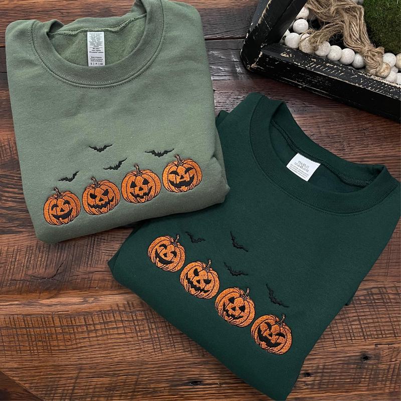 Fifaytech™ Vintage Pumpkins Embroidered Sweatshirt