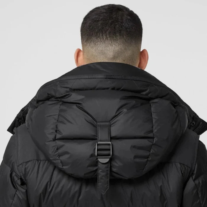 BURBERRY - Convertible Canvas-Trimmed Quilted Nylon Hooded Down Jacket - Black