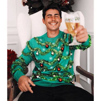 Fifaytech™ Ugly Christmas Sweater Gaudy Garland Green Ornament