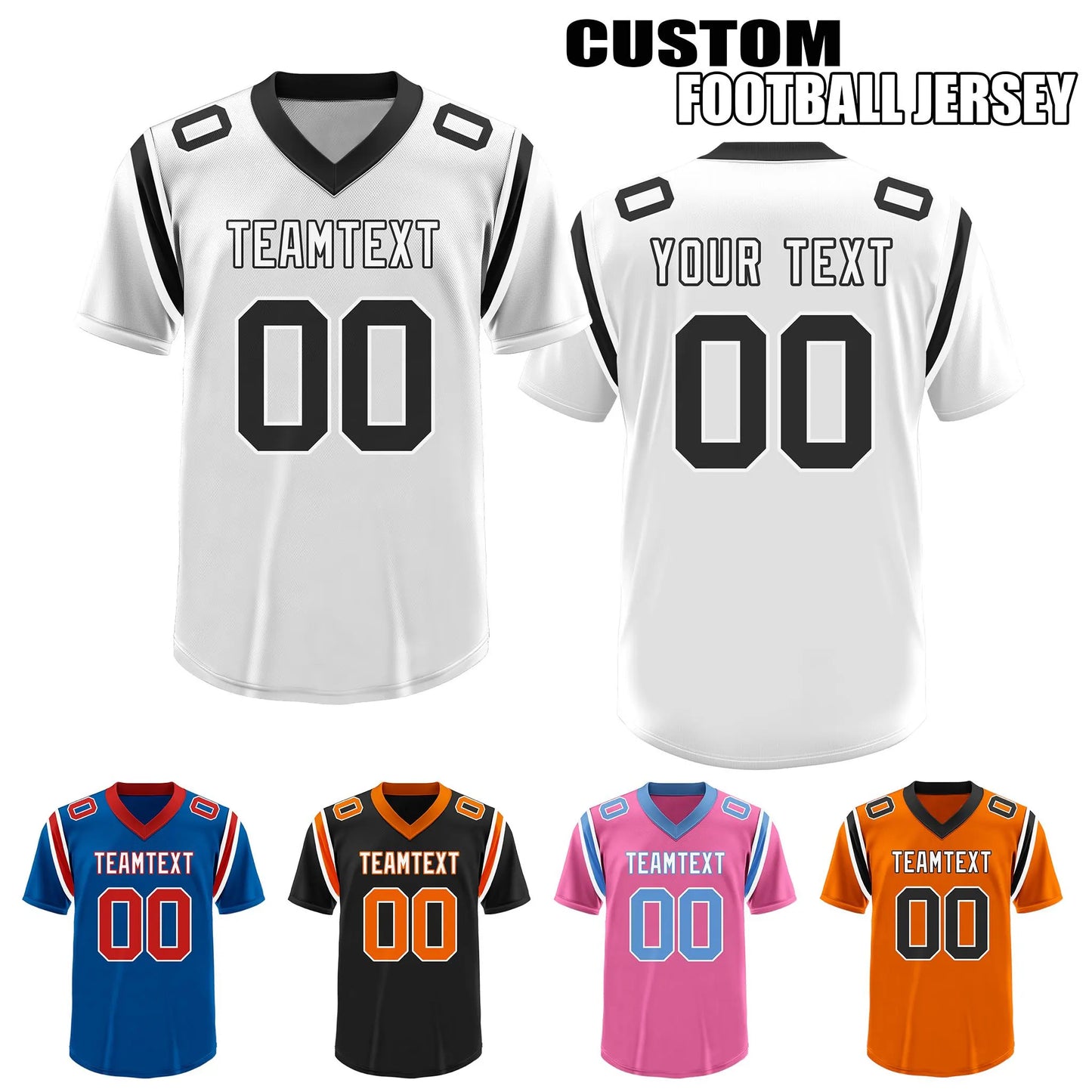 Fifaytech™ Custom Football and Rugby White Jerseys