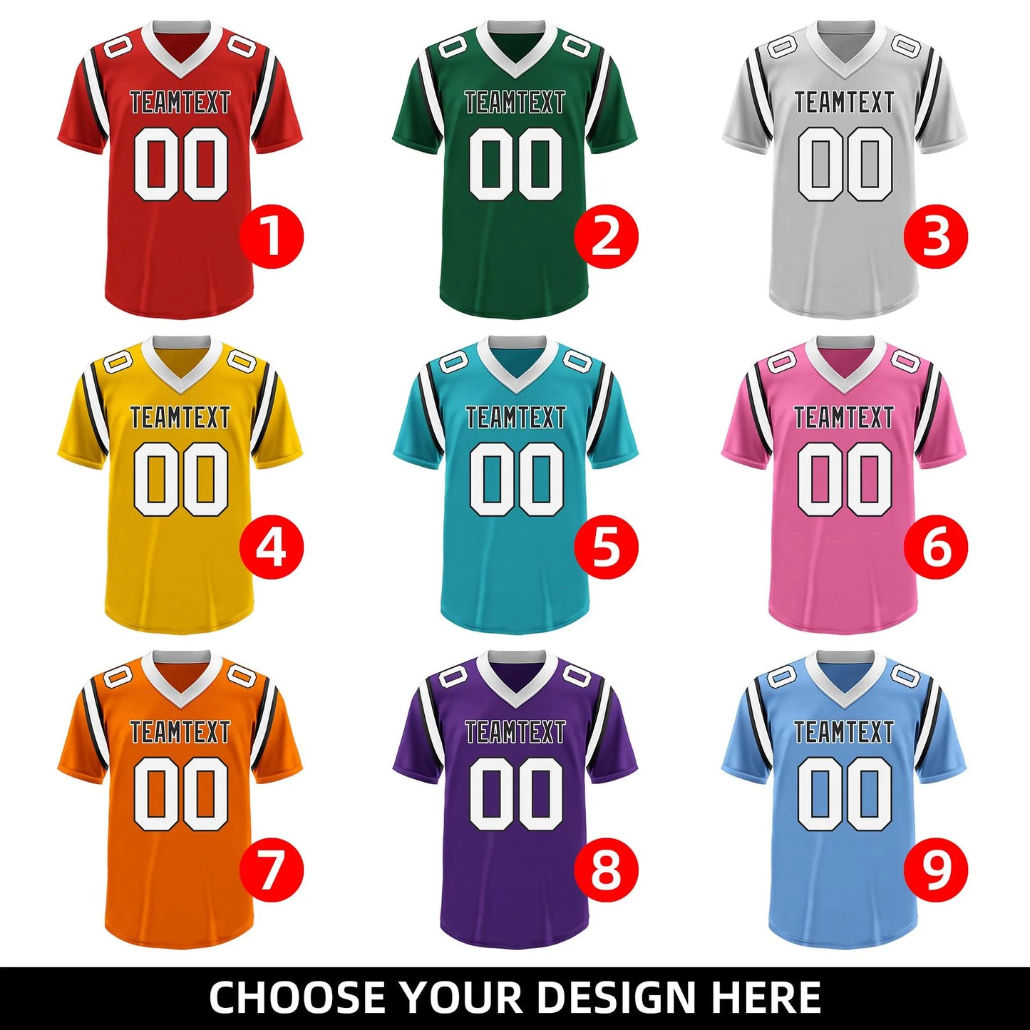 Fifaytech™ Custom Football and Rugby Red Jerseys