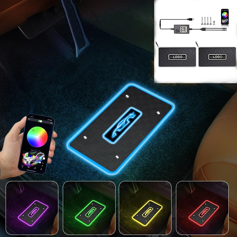 Fifaytech™ Customized Car Floor Mats Lights with Personalized Logos
