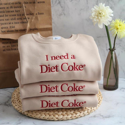 Fifaytech™ I Need a Diet Coke Embroidered Sweatshirt