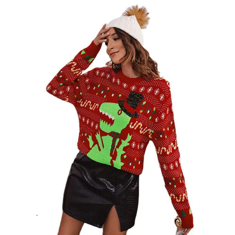 Fifaytech™ Ugly Christmas Sweater With Little Dinosaur