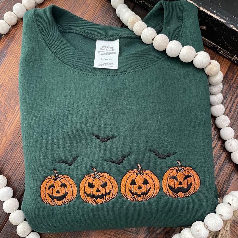 Fifaytech™ Vintage Pumpkins Embroidered Sweatshirt