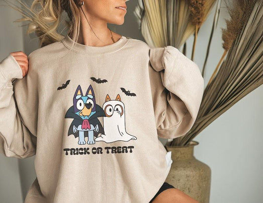 Fifaytech™ Bluey and Bingo,Trick or Treat Sweatshirt