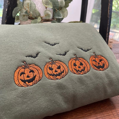 Fifaytech™ Vintage Pumpkins Embroidered Sweatshirt