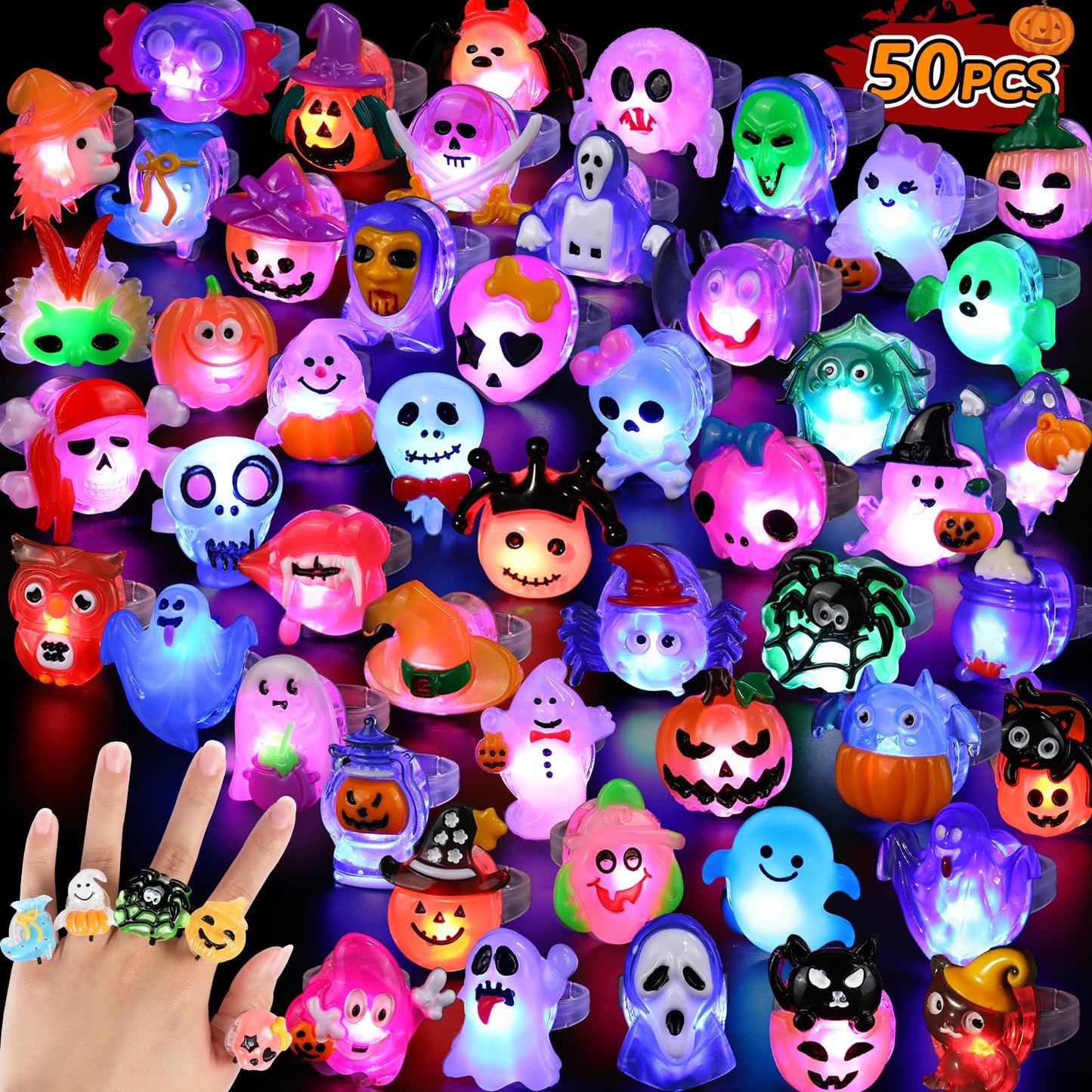 Fifaytech™ Halloween LED Rings for Kids(50PCS)