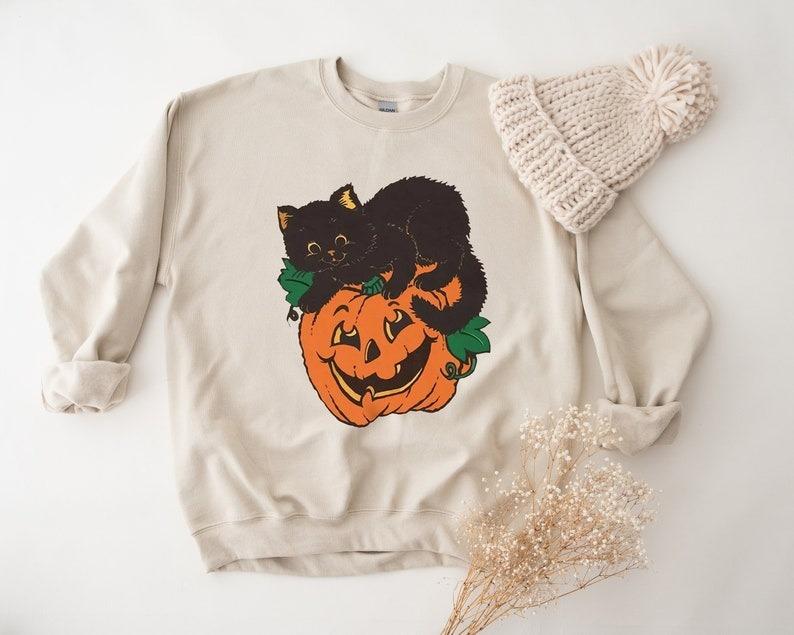 Fifaytech™ Black Cat Pumpkin Halloween Sweatshirt