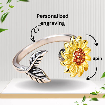 Fifaytech™ Sunflower Spinning Anxiety Ring