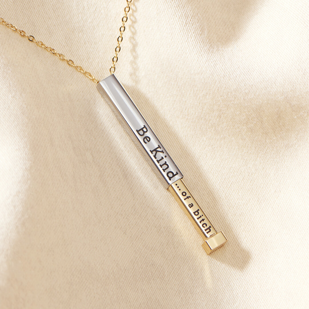 Fifaytech™ Be Kind...of a bi♡ch - Hidden Message Necklace