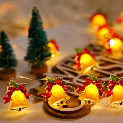 Bell Christmas Ornaments Fairy Lights USB Plug in 50 LED Gold Jingle Bells