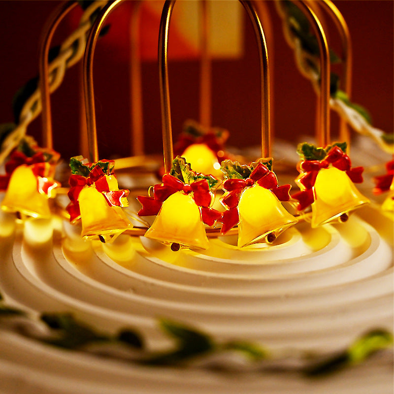 Bell Christmas Ornaments Fairy Lights USB Plug in 50 LED Gold Jingle Bells