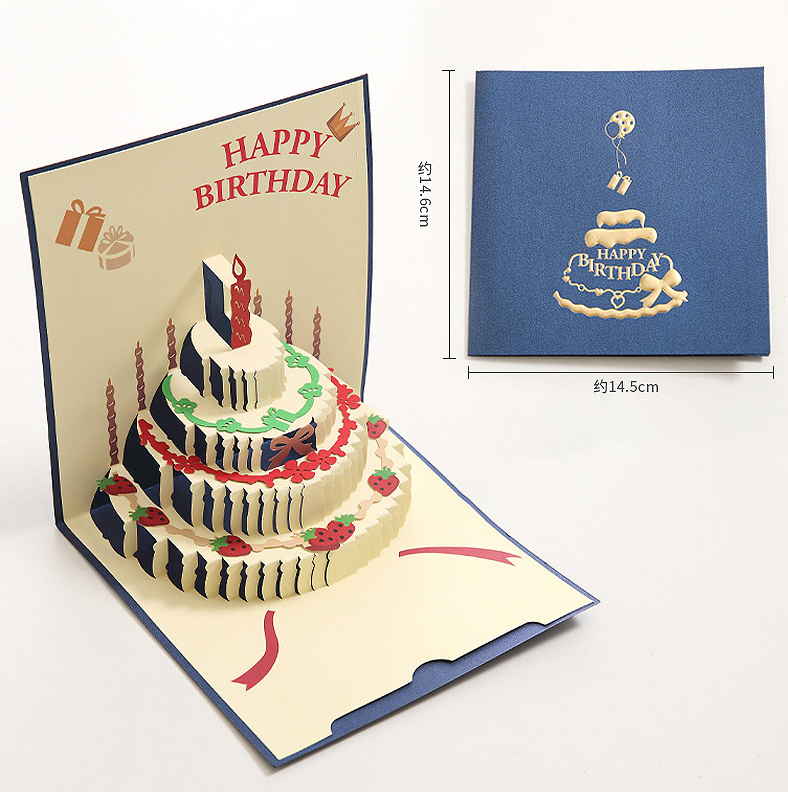 Fifaytech™ 3D Happy Birthday Card with Cake Design