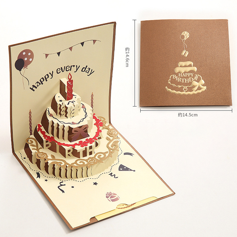 Fifaytech™ 3D Happy Birthday Card with Cake Design