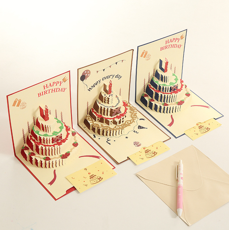 Fifaytech™ 3D Happy Birthday Card with Cake Design