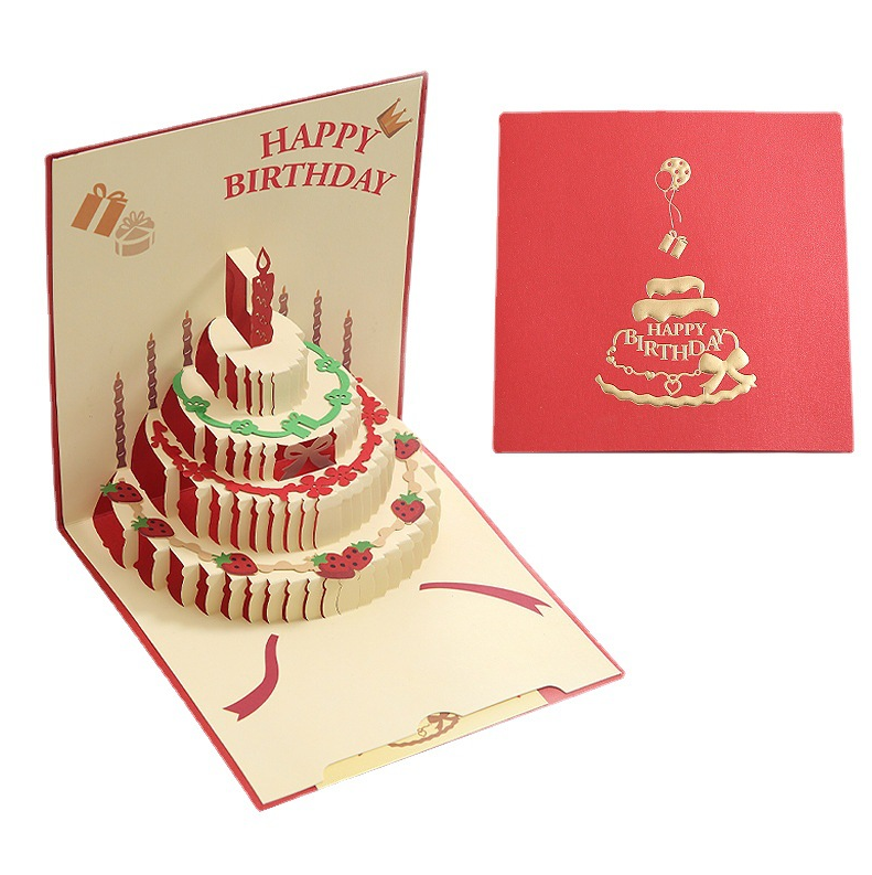 Fifaytech™ 3D Happy Birthday Card with Cake Design